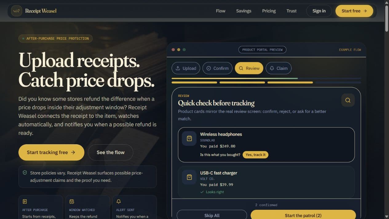 Receipt Weasel price tracking app